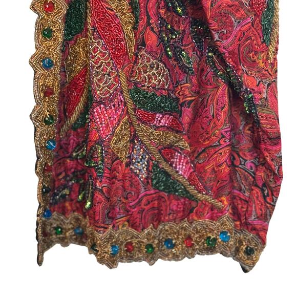 Vtg 90s Precious Moments Silk Beaded Jacket XL Y2K Ravecore Fairycore Boho - Picture 6 of 16